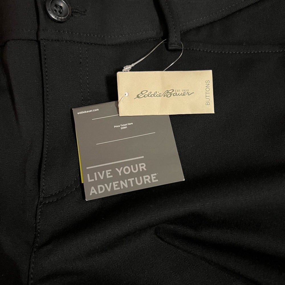 NWT Eddie Bauer Womens New Travex Flexion Horizon Skimmer Black Pants Size 12 - Picture 11 of 11